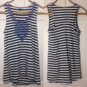Tank! Tank!  Size M. Blue and white.